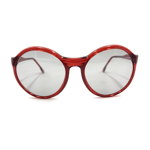 Corning Vintage 4081M Translucent Red Round Sunglasses Gray Lens 70-20 135 Italy - Picture 6 of 12